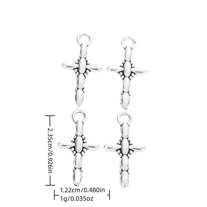 Antique Silver Zinc Alloy Cross Charm Pendant for DIY Necklace Bracelet Jewelry Making