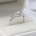Luxury Four Prong Zircon Ring For Women, Cross Hollow Round Statement Jewelry view 3