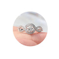 Luxury Four Prong Zircon Ring For Women, Cross Hollow Round Statement Jewelry view 5