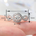 Luxury Four Prong Zircon Ring For Women, Cross Hollow Round Statement Jewelry view 4