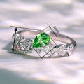 Light Luxury Leaf Vine Water Drop Ring, Fresh Micro Pave Niche Design Fashion Jewelry view 4