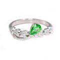 Light Luxury Leaf Vine Water Drop Ring, Fresh Micro Pave Niche Design Fashion Jewelry view 5