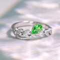Light Luxury Leaf Vine Water Drop Ring, Fresh Micro Pave Niche Design Fashion Jewelry view 2