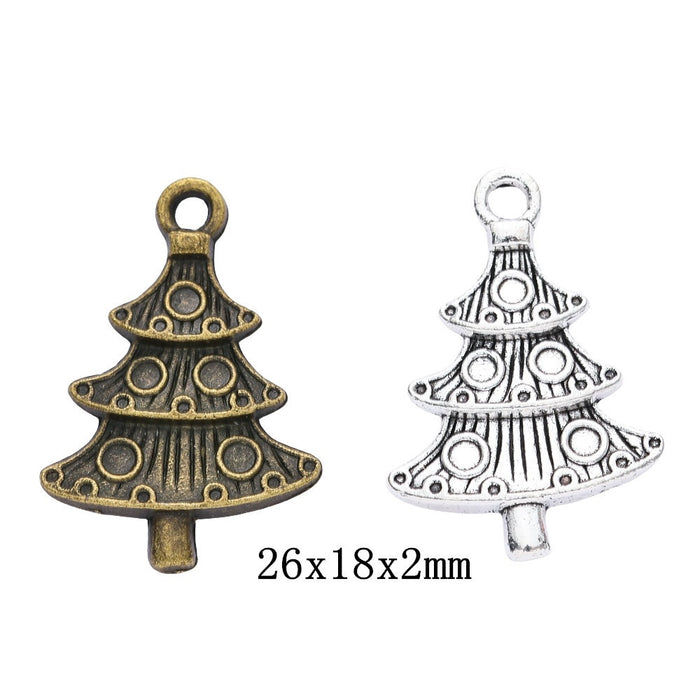Zinc Alloy Christmas Tree Charm Pendant No.131506 for DIY Necklace Bracelet Jewelry Making