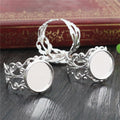 12-20mm Inner Diameter Adjustable Open Ring Cabochon Base Settings For DIY Jewelry 6g view 4
