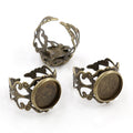 12-20mm Inner Diameter Adjustable Open Ring Cabochon Base Settings For DIY Jewelry 6g view 2