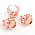12-20mm Inner Diameter Adjustable Open Ring Cabochon Base Settings For DIY Jewelry 6g view 3