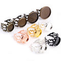 12-20mm Inner Diameter Adjustable Open Ring Cabochon Base Settings For DIY Jewelry 6g view 5