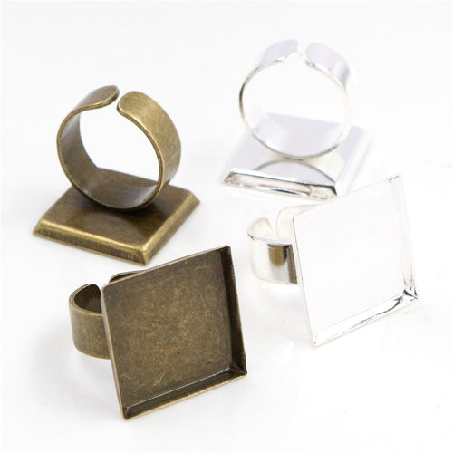 20mm Inner Diameter Gemstone Ring Blank Base Setting For DIY Jewelry Accessories, 4.5g