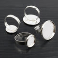 12/20/25mm Round Glass Cabochon Ring Blank Settings For DIY Jewelry Making Accessories view 3