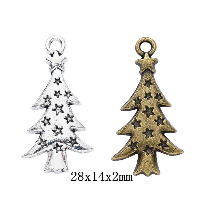 Zinc Alloy Christmas Tree Charm Pendant for DIY Necklace Bracelet Jewelry Making
