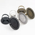 18x25mm Oval Alloy Ring Bezel Tray 4g Inner Cabochon Setting For DIY Pendant Jewelry Findings view 5