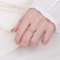 Mobius Couple Ring With Twisted Zircon Design, Minimalist Fashion Valentine Gift Jewelry For Men Women view 5
