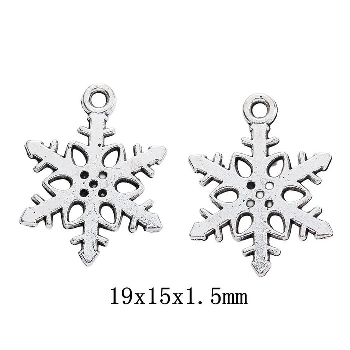 Antique Silver Zinc Alloy Snowflake Charm Pendant No.539683 for DIY Necklace Bracelet Jewelry Making
