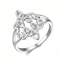 Korean Japanese Retro Geometric Cross Hollow Ring, Patterned Student Statement Party Finger Ring view 1