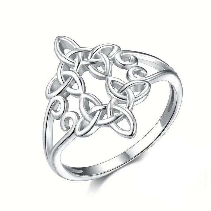 Korean Japanese Retro Geometric Cross Hollow Ring, Patterned Student Statement Party Finger Ring