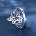 Korean Japanese Retro Geometric Cross Hollow Ring, Patterned Student Statement Party Finger Ring view 3