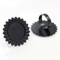 Time Gemstone Theme 20mm Inner Diameter 6g Flower Alloy Ring Gemstone Setting Base For DIY Pendant Accessories view 4