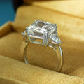 New Faux Ice Flower Geometric Ring For Women, Luxury Princess Style Fashion Statement Jewelry view 3