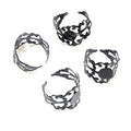 8mm Inner Diameter Black Lace Alloy Ring Gemstone Base Tray DIY Pendant Jewelry Findings 1.5g view 1