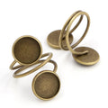 12mm Double Tray Adjustable Ring Cabochon Bezel Base For DIY Gemstone Jewelry Accessories 3g view 3