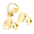 12mm Double Tray Adjustable Ring Cabochon Bezel Base For DIY Gemstone Jewelry Accessories 3g view 4