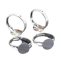 Silver Plated Flat Bottom Copper Ring Blank Cabochon Setting 6-12mm For DIY Jewelry view 5