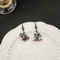 Luxury Asymmetric Teacup And Cake Drop Alloy Rhinestone Crystal Sweet Cool Design Hook Earrings view 1