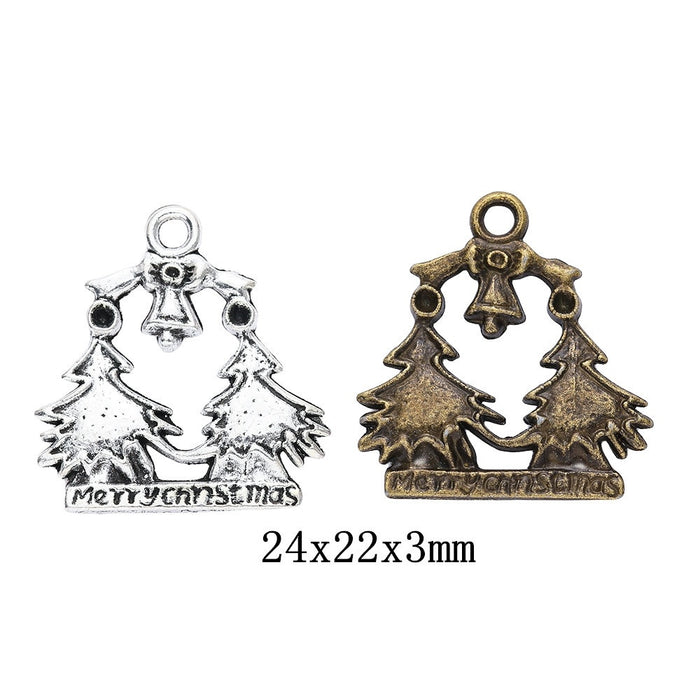 Zinc Alloy Christmas Tree Charm Pendant No.706345 for DIY Necklace Bracelet Jewelry Making