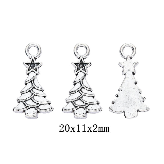 Antique Silver Zinc Alloy Christmas Tree Charm Pendant for DIY Necklace Bracelet Jewelry Making