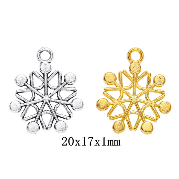Zinc Alloy Snowflake Charm Pendant No.042465 for DIY Necklace Bracelet Jewelry Making