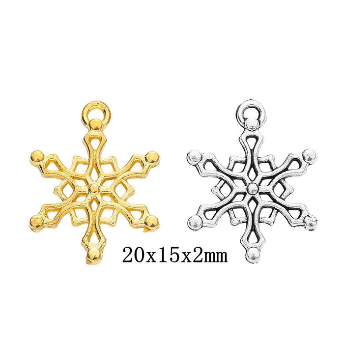 Zinc Alloy Snowflake Charm Pendant No.810498 for DIY Necklace Bracelet Jewelry Making