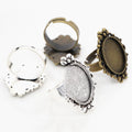 Cabochon 13x18mm Inner Oval Alloy Ring Bezel Tray DIY Pendant Jewelry Findings 4g view 5