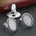 13x18mm Inner Size Oval Alloy Ring Cabochon Tray, 4g DIY Pendant Jewelry Setting Base Accessory view 4