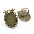 18x25mm Inner Diameter Oval Peace Dove Alloy Ring Cabochon Bezel Tray For DIY Pendants view 4