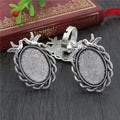 18x25mm Inner Diameter Oval Peace Dove Alloy Ring Cabochon Bezel Tray For DIY Pendants view 3