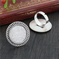 20mm Inner Diameter Alloy Ring Gemstone Base Tray DIY Pendant Jewelry Findings 5g view 2