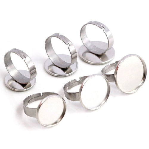 Cabochon 10-25mm Inner Stainless Steel Ring Bezel Tray DIY Pendant Jewelry Findings 2/3g