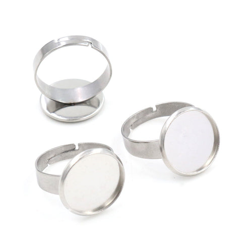 Cabochon 10-25mm Inner Stainless Steel Ring Bezel Tray DIY Pendant Jewelry Findings 2/3g