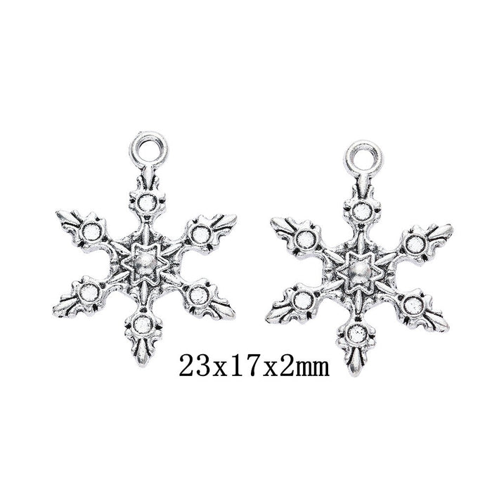 Antique Silver Zinc Alloy Snowflake Charm Pendant No.929758 for DIY Necklace Bracelet Jewelry Making