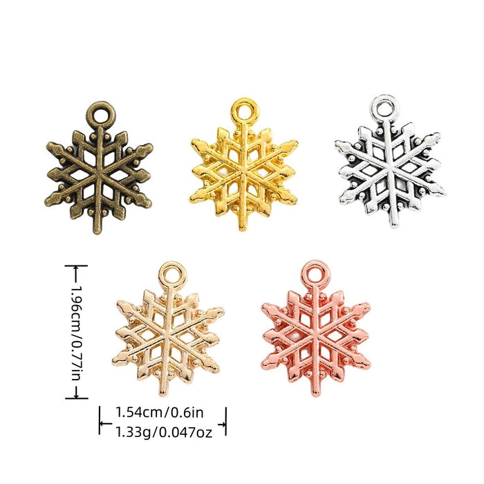Zinc Alloy Snowflake Charm Pendant No.717848 for DIY Necklace Bracelet Jewelry Making