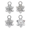 Antique Silver Zinc Alloy Snowflake Charm Pendant for DIY Necklace Bracelet Jewelry Making view 2