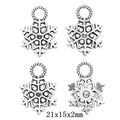 Antique Silver Zinc Alloy Snowflake Charm Pendant for DIY Necklace Bracelet Jewelry Making view 1