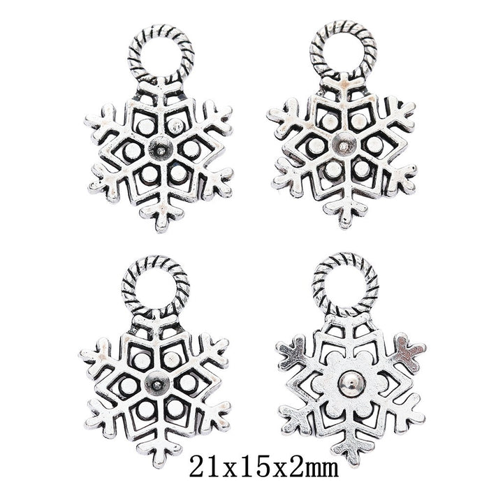 Antique Silver Zinc Alloy Snowflake Charm Pendant for DIY Necklace Bracelet Jewelry Making