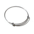 65mm 7g Stainless Steel Titanium Steel Coil Push Pull Adjustable Open Bangle Bracelet For DIY Jewelry view 2