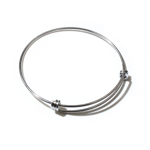 65mm 7g Stainless Steel Titanium Steel Coil Push Pull Adjustable Open Bangle Bracelet For DIY Jewelry