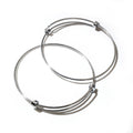 65mm 7g Stainless Steel Titanium Steel Coil Push Pull Adjustable Open Bangle Bracelet For DIY Jewelry view 1