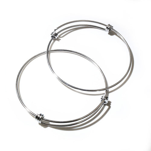 65mm 7g Stainless Steel Titanium Steel Coil Push Pull Adjustable Open Bangle Bracelet For DIY Jewelry