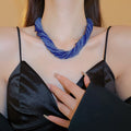 Colorful Seed Bead Wrapped Geometric Bohemian Choker Necklace For Women view 2