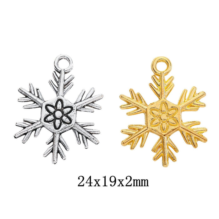 Zinc Alloy Snowflake Charm Pendant for DIY Necklace Bracelet Jewelry Making